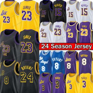 Ed Lakers Bryant 6 LeBron 23 James Basketball Jersey Austin Reaves Dangelo Russell Anthony 3 Davis Los Angele City Men Kid Youth Retro Shirt Yellow Yellow