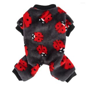 Dog Apparel Fleece Pajamas Winter Pet Clothes Cartoon Warm Jumpsuits Coat For Small Dogs Puppy Cat Yorkie Chihuahua Pomeranian Sleepsuit