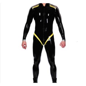 100% LATEX Rubber Schwarz Catsuit Racing Suit Geral Zentai Zipper 0,4 mm S-xxl Cosplay, trajes de luto de mascaras