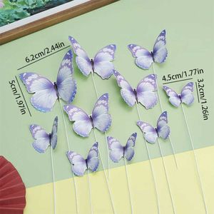 5pcs Kerzen Schmetterling Kuchen Dekoration Stück Papier Cartoon süßer Schmetterling alles Gute zum Geburtstagskarte Königin Mädchen Romantische Valentinstag Schmetterling