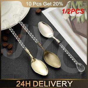 Coffee Scoops 1/2PCS Mixing Spoon Dessert Table Decoration 1 Piece Tableware Ice Cream Scoop Creative Crystal