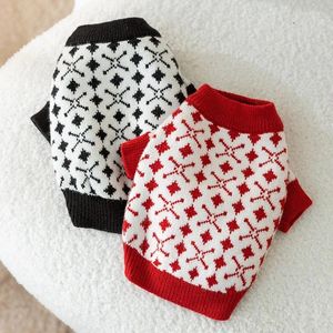 Dog Apparel Red Plaid Pet Pullover Winter Sweater Teddy Warm Knit Than Bear Soft Legged Clothing Supplies XS-XL
