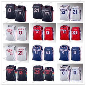 0 Tyrese Maxey Trikots Custom 2023-24 Gedruckte Basketballtrikots 21 Joel Tobias Embiid Harris Jaden Springer Marcus Morris Sr. Nicolas Batum Robert Covington Shirt