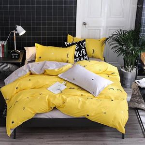 Conjuntos de roupas de cama 50 olho amarelo simples king size tampa de edredão travesseiro garoto adolescente adolescente adulto conjunto