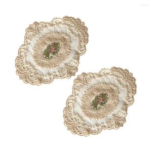 Tabela de mesa 2 PCs Toeira de pó vintage Decoração nórdica Tea Tea