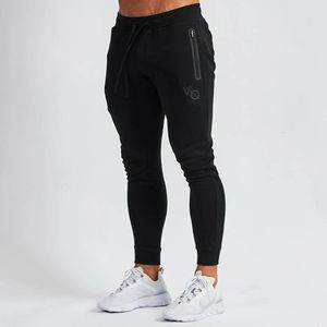 Cotton black slim mens trousers street clothes casual pants zipper pocket printed pants running exercise fitness pants 240513
