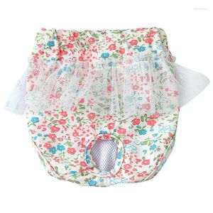 Dog Apparel Pet Briefs Pants Wraps Female Diapers For Heat Cycle Floral Design Reusable Washable Physiological Shorts Small Dogs Pup