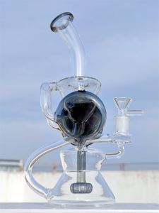 11 Zoll Twin Wheel Multi -Farbe Fabin Ei Multi -Farbe Shisha Glass Bong Dabber Rig Recycler Rohre Wasser Bongs Rauchpfeife 14mm weibliches Gelenk US -Lager Lagerhaus