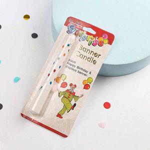 5pcs Mumlar Mutlu Yıllar Mum Sürpriz Parti Banner Banner Mum Kek Mum Himsy Palyaço Plug-In Love Cake Topper Ekleme Yaratıcı