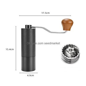 Manual Coffeerers Grinder Burr de aço ajustável à mão para cozinha portátil Ferramenta de moagem por portátil Drop Drop Garden Home Garden Dh0NC