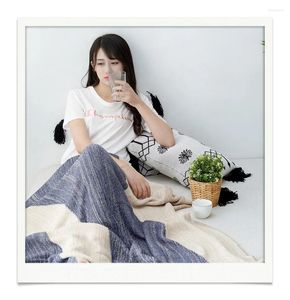 Blankets Nordic Cotton Knitting Blanket 130x170cm Four Seasons Luxury Throw For Sofa