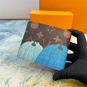 Mini genuíno couro marrom clássico masculino homem carteira série de abóbora designers carteiras bolsa de moedas ladries titular de cartão de crédito swoqj