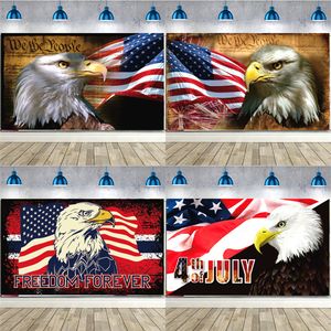 Unabhängigkeitstag Hintergrund Tuch Urlaub Dekoration Party Flaggen Patriotische Adler Independence Day Banner LT975