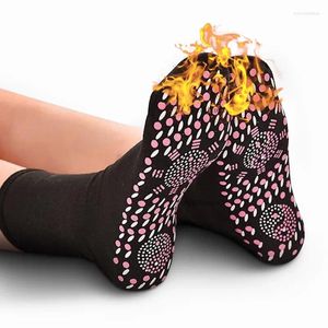 Women Socks Self-heating Men Foot Massage Therapy Health Heated Non-slip Dots Relieve Tired Autumn Winter Warm Floor