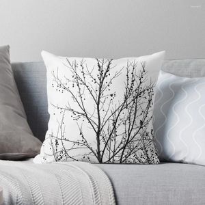 Подушка черно -белые ветви деревьев осени s для декоративного дивана дивана, ребенок