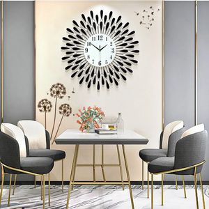 Kreative kristallwanduhr moderne design große Uhr Home Dekoration Wohnzimmer TV Hintergrund Wand Metall Stille Wanduhr 240507