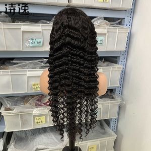 5 * 5Lace Wig接着剤フリーヘッドセットGlueless Deep Wave Human Hair Wig