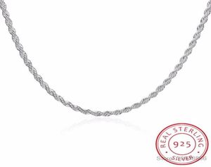 MEN039S Fina smycken 3mm Ed Rope Chain Halsband Storlek 16039039 18039039 20039039 22039039 240396004844