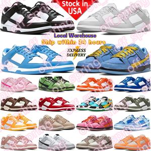 Designer Running Shoes Men Women Plat Sneakers Lows White Black Panda Argon University Red Local Warehouse Shoe Us Stocking in usa Dhgate Mens Sports Trainers Gai