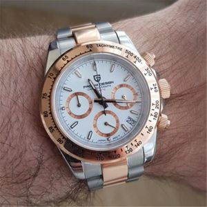 Zegarek obserwuje mężczyzn Pagani Design moda stal nierdzewna top męskie zegarki Chronograph złota busniness for Man PD-1644 3234