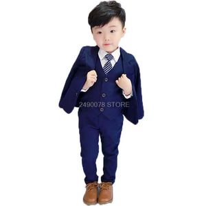 Abiti di marca Flowers Boys Formale Wedding Campus Dress Dress Student Gentleman Jacket Pantaloni Pantaloni Bowtie 4PCS CERIMONY COSTUMES