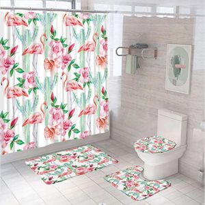 Duschvorhänge süße Flamingo-Vorhang Set