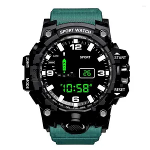 Armbandsur yikaze y02 idrottsmän klockor multifunktion militär digital armbandsur stoppur klocka led elektronisk klocka för man student