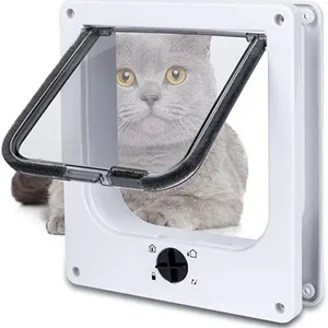 Cat Carriers 1PC ABS Door Rotary Switch With 4 Ways Security Lock Controlla Dog Gate Pets Exits And Entrances Small Pet Supplies