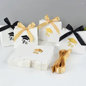 Wrap regalo 10pcs College Laureation Season Elegant Candy Chocolate Packaging Boxes with Ribbon for School Graduate