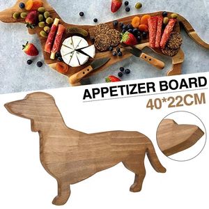 Estatuetas decorativas Aperitif de madeira Puppy Shape Appetizer Chega Charcuterie Party Picnic Supplies Food Platter Home Table Decor