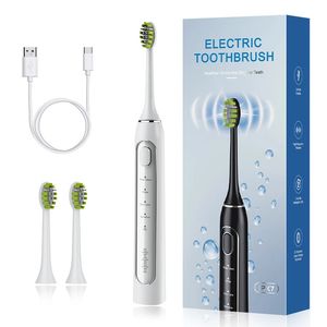 Schoben Smart Sonic Electric Toothbrush Ultrasound IPX7 Rechargeable Tooth Brush 6 Modes Time Whitener Teethbrush 240511