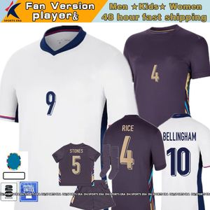 2024 Maglie da calcio Inghilterra Bellingham Kane Saka Rice Foden Maineo 24 25 Inghilterra National Team Cup Gace Version Kit Kit Dimensioni S-4xl Shirt da calcio S-4xl