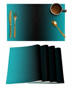 Maty stołowe Duck Zielony czarny gradient minimalistyczny zastawa stołowa kuchenna Puchar Butelka Plicowe podkładki do kawy 4/6pcs Desiktop