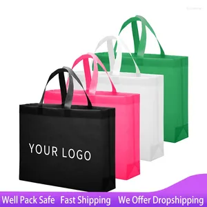 Aufbewahrungstaschen Nicht gewebter Einkaufstaschen Einkaufen für Aktion und Werbung 10/20 PCs Großhandel Custom Logo/Druckgebühr nicht enthalten