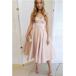 Little Dusty Pink Cocktail Party Dresses With A Line Sleeveless Ruffles Short Prom Homecoming gowns Custom 282n