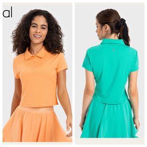 AL-250 Kadın Yoga T-shirt nemi ve ter emer ve hafif ve hızlı kuruyan açık tenis polo gömlek.