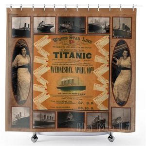 Duschvorhänge Titanic Curtain Historische Pos White Star Line Geschenk für Boy History Hauch von Wasserdosiger Stoff Polyester Badezimmerdekoration