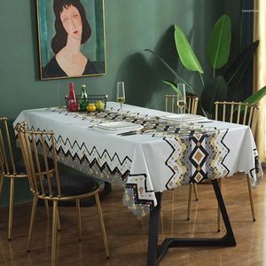 Table Cloth PVC Waterproof And Oil-proof Tablecloth Non-washable Anti-ironing Round Coffee Light