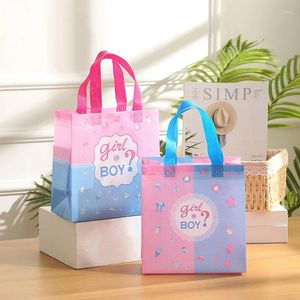 Presentförpackning 4st pojke eller flicka icke-vävda tyger förpackningspåse dop Kön avslöjar fest gynnar baby shower födelsedag