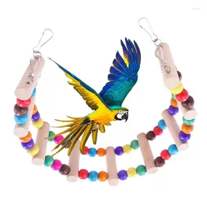 Andere Vogelversorgungen Leiter gewebt Seegrasspapagei Spielzeugklettern Net Swing Play Light Colors Bett Cage Accessoires für Lovebirds