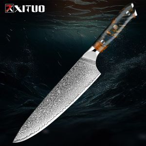 Professional Chef Knife 8 Inch Damascus VG-10 Japanese Steel Chef's Knife Full Tang Handle Ultra Sharp Kitchen Cooking Knife