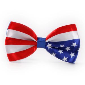 American Flag Patriótico Quarto de julho Coca de férias ou gravata borbole