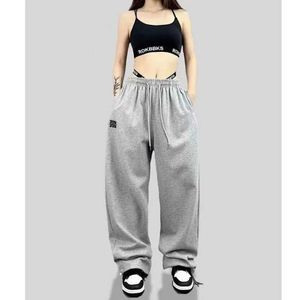 여성용 바지 Capris New DrawString 디자인 스포츠 바지 여성용 힙합 높은 허리 유행 긴 바지 봄 여름 올해 매치 여자 바지 Y240509