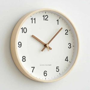 Relógios de parede coreanos de madeira silenciosa relógio de parede de madeira estilo redonda relógio simples relógio moderno cinza mudo estilo japonês relógios de parede de madeira