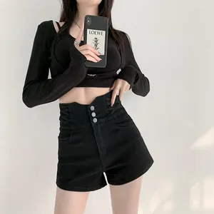 Women's Jeans Small High-waisted Denim Shorts For Women's Summer 2024 Light Color A-line Thin Sweet Pants Y2K