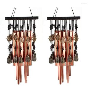 Dekorative Figuren 2x Outdoor Indoor Metal Rohr Wind Glockenspiel mit Kupferglocken Große Windchimes für Terrasse Gartenterrasse Dekoration 80 cm