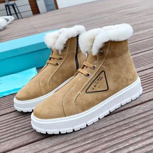 Autumn and Winter Women Snow Boots Vintage Short Boots Cow Nubuck Leather Fashion Motorcycle Wool Boot Fashion Designer Comfortable Snow Bootss