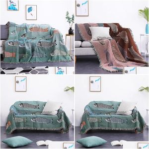 Cobertor cobertor têxtil city ins modern simples koi peixe padrão sofá decoração home decoração jogue
