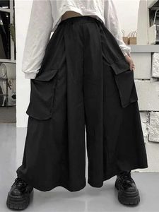 Frauenhose Capris JMPRS Plus Size Wide Leghose Y2K Strtwear Lose Cargo Hosen 90er Gothic Harajuku Übergroße weibliche Hosen 6xl Y240509