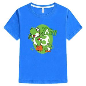 Футболки 100% хлопковая детская одежда для мальчиков/девочек футболка Super Smash Bros yoshi рубашка мультфильм принт детская футболка летняя повседневная детская футболка T240509